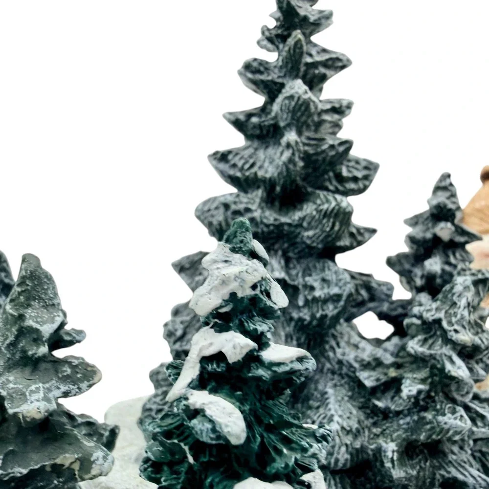 Unbranded Christmas Village‎ Figurine Set 12-Piece Winter Scene Trees Excellent